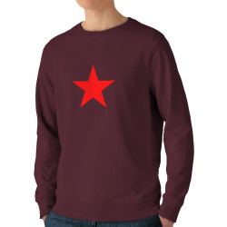 Sweat homme bio col rond bordeaux Etoile Rouge (Slogans engagés)