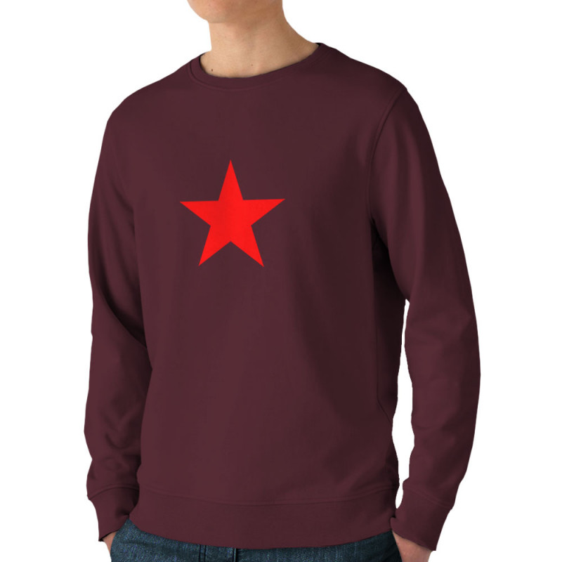 Sweat homme bio col rond bordeaux Etoile Rouge (Slogans engagés)