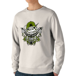 Sweat homme bio col rond naturel Free Party Never Die (E Cone,teufeur)