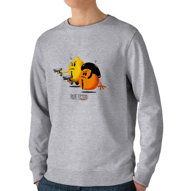 Sweat homme bio col rond gris chiné Pulpe Fiction (Gondrax,Fruits & Légumes,Films/Séries)