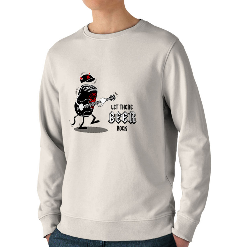 Sweat homme bio col rond naturel Let There Beer Rock (Gondrax,Alcool,Rock & Punk,Humour)