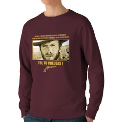 Sweat homme bio col rond bordeaux Toi tu creuses (Films/Séries)