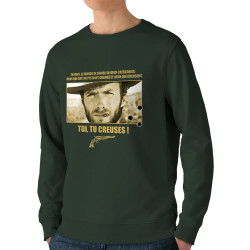 Sweat homme bio col rond vert foncé Toi tu creuses (Films/Séries)