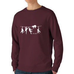 Sweat homme bio col rond bordeaux Stay Cool (Gondrax,Animaux,Stay,Paresse)