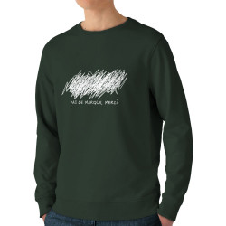 Sweat homme bio col rond vert foncé Pas de marque merci (Slogans Débiles,Humour)