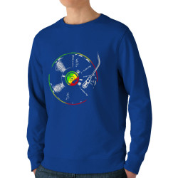 Sweat homme bio col rond bleu royal Reggae Vinyl (Reggae)