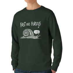 Sweat homme bio col rond vert foncé Fast and Furious 2 (Gondrax,Animaux,Humour,Les Bébêtes)