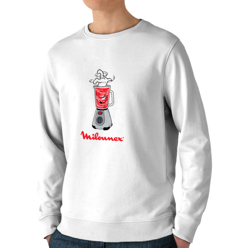 Sweat homme bio col rond blanc Milounex (Mattdez,Humour,Fruits & Légumes)
