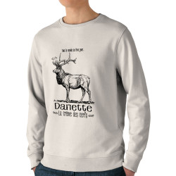 Sweat homme bio col rond naturel La crème des cerfs (Gondrax,Les Bébêtes,Animaux)