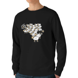 Sweat homme bio col rond noir Moutons (Gondrax,Humour,Slogans engagés,Animaux)