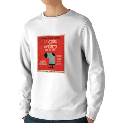 Sweat homme bio col rond blanc Le mystère de la chaussette (Alex Kidd,Humour)