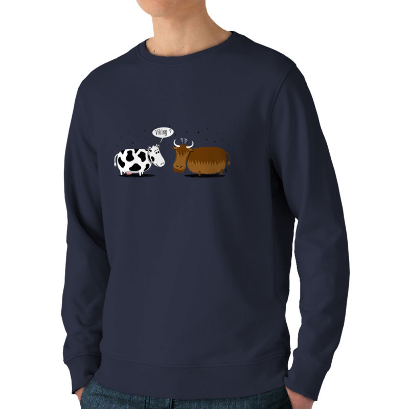 Sweat homme bio col rond bleu marine Viking (Gondrax,Animaux,Humour)