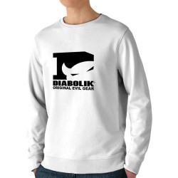 Sweat homme bio col rond blanc Diabolik - D Logo (Diabolik)
