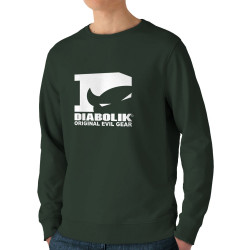 Sweat homme bio col rond vert foncé Diabolik - D Logo (Diabolik)