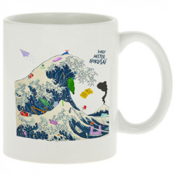 Mug blanc Sorry Mr Hokusaï (Gondrax,Ecologie,Musée,Humour,Hokusaï)