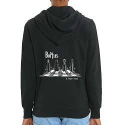 Sweat femme zippé à capuche coton bio noir The Bottles (Gondrax,Humour,Alcool,Amazon)