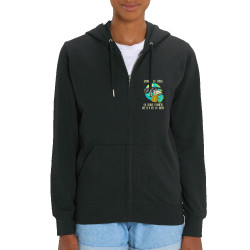 Sweat femme zippé à capuche coton bio noir Sauvez la terre Bière (Gondrax,Alcool,Ecologie,Humour)