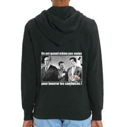 Sweat femme zippé à capuche coton bio noir Tontons Flingueurs Beurrer les sandwichs (Films/Séries,Les Tontons Flingueurs)