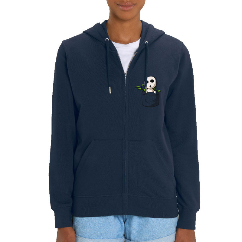 Sweat femme zippé à capuche coton bio bleu marine Kondamas Pocket (Le Duc,Films/Séries,Manga Kawaï japan)