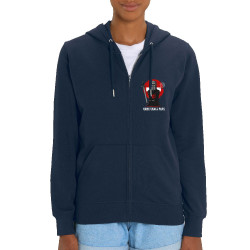 Sweat femme zippé à capuche coton bio bleu marine None Shall Pass (Le Duc,Films/Séries)