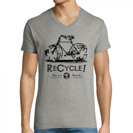 T-shirt homme col V "Recycle"