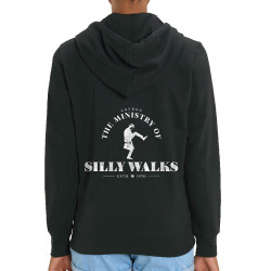 Sweat femme zippé à capuche coton bio noir Silly Walks (Alex Kidd,Films/Séries)