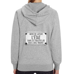 Sweat femme zippé à capuche coton bio Pas de marque merci