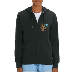 Sweat femme zippé à capuche coton bio noir Chewbacca Blues (Le Duc,Films/Séries,Star Wars)