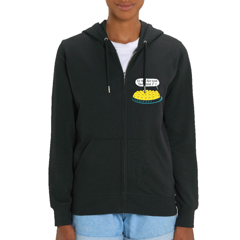 Sweat femme zippé à capuche coton bio noir Ça veut dire quoi thermostat 7 (Ted Boundy,Animaux,Humour,Fruits & Légumes)