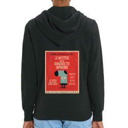 Sweat femme zippé à capuche coton bio noir Le mystère de la chaussette (Alex Kidd,Humour)