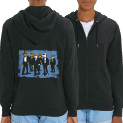 Sweat femme zippé à capuche coton bio noir Reservoir Dogs (Gondrax,Animaux,Films/Séries,Détournements)