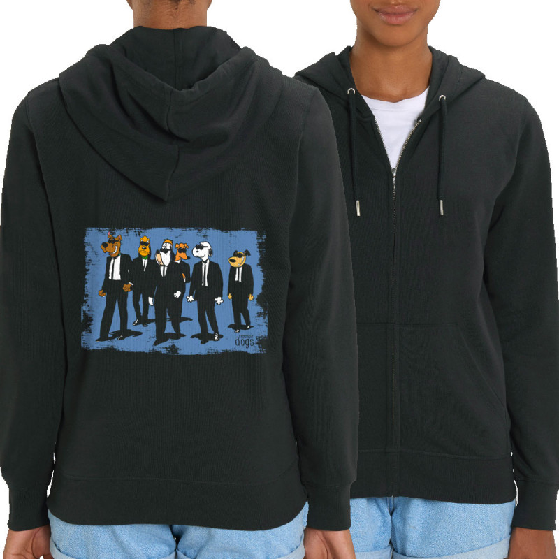 Sweat femme zippé à capuche coton bio noir Reservoir Dogs (Gondrax,Animaux,Films/Séries,Détournements)