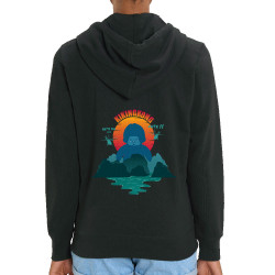 Sweat femme zippé à capuche coton bio noir Kiking Kong (Ptit Mytho,Animaux,Films/Séries)