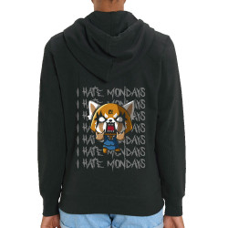 Sweat femme zippé à capuche coton bio noir Aggretsuko - Monday (Le Duc,Jeux Vidéo / Geek,Films/Séries,Manga Kawaï japan)