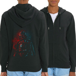 Sweat femme zippé à capuche coton bio noir Dark Vador (Le Duc,Films/Séries,Star Wars)