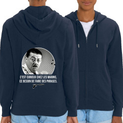 Sweat femme zippé à capuche coton bio bleu marine Les marins (Gondrax,Films/Séries,Les Tontons Flingueurs)