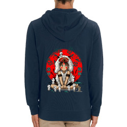 Sweat homme zippé à capuche coton bio bleu marine Forest Spirits (Le Duc,Films/Séries,Manga Kawaï japan)