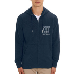 Sweat homme zippé à capuche coton bio bleu marine Mon plan pour devenir ni riche (Gondrax,Humour,Slogans Débiles)