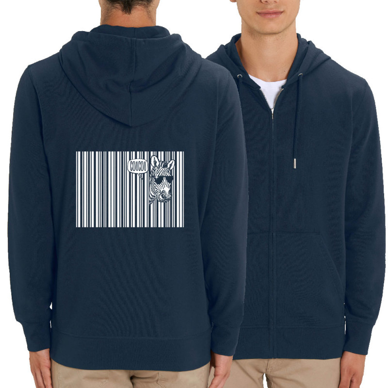 Sweat homme zippé à capuche coton bio bleu marine Coucou (Gondrax,Animaux,Humour)