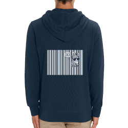 Sweat homme zippé à capuche coton bio bleu marine Coucou (Gondrax,Animaux,Humour)