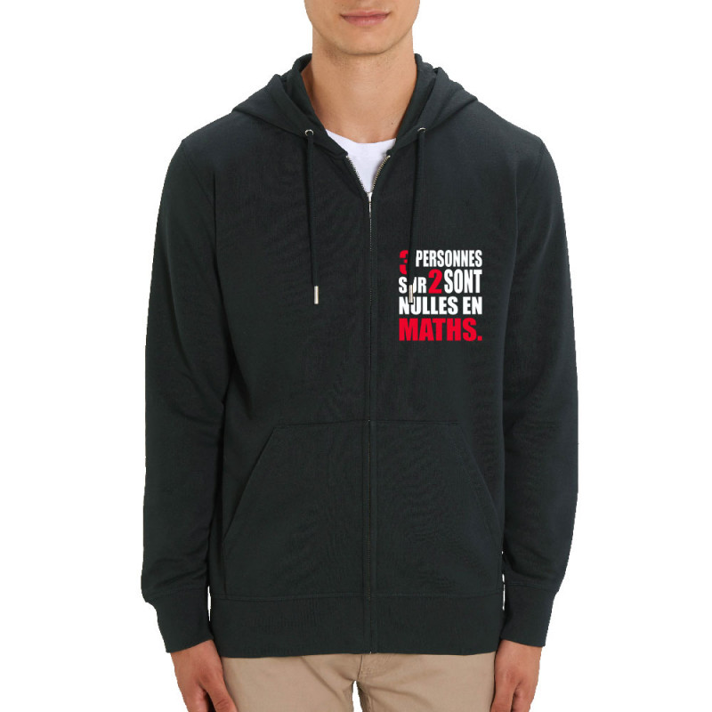 Sweat homme zippé à capuche coton bio noir 3 personnes sur 2 (Franck,Humour,Slogans Débiles,Des chiffres et des lettres,Devoirs 