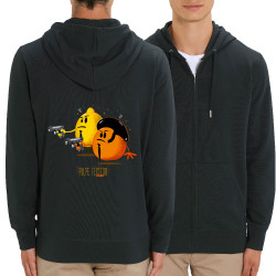Sweat homme zippé à capuche coton bio noir Pulpe Fiction (Gondrax,Fruits & Légumes,Films/Séries)