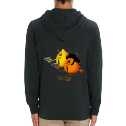 Sweat homme zippé à capuche coton bio noir Pulpe Fiction (Gondrax,Fruits & Légumes,Films/Séries)