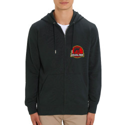 Sweat homme zippé à capuche coton bio noir Jurassic Punk (Gondrax,Films/Séries,Rock & Punk,Détournements)