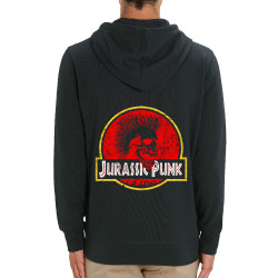 Sweat homme zippé à capuche coton bio noir Jurassic Punk (Gondrax,Films/Séries,Rock & Punk,Détournements)