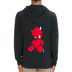 Sweat homme zippé à capuche coton bio noir Diabolik - Puppet (Diabolik)