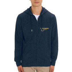 Sweat homme zippé à capuche coton bio bleu marine Toi tu creuses (Films/Séries)