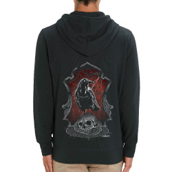Sweat homme zippé à capuche coton bio noir Diabolik Evil Crow (Simon,Diabolik,Têtes de morts,Enfer)