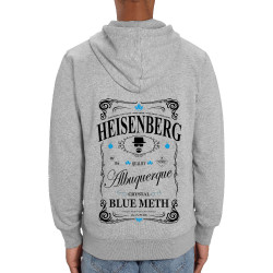 Sweat homme zippé à capuche coton bio gris chiné Heisenberg Pure Trade (Gondrax,Films/Séries)
