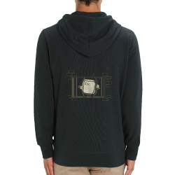 Sweat homme zippé à capuche coton bio noir Echappe - Escape (Gondrax,Jeux Vidéo / Geek,Humour)